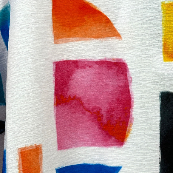 Ali Miles Textured Abstract Print Wire Collar Tunic Top Shirt Plus Sz 0X Artsy - Picture 6 of 10